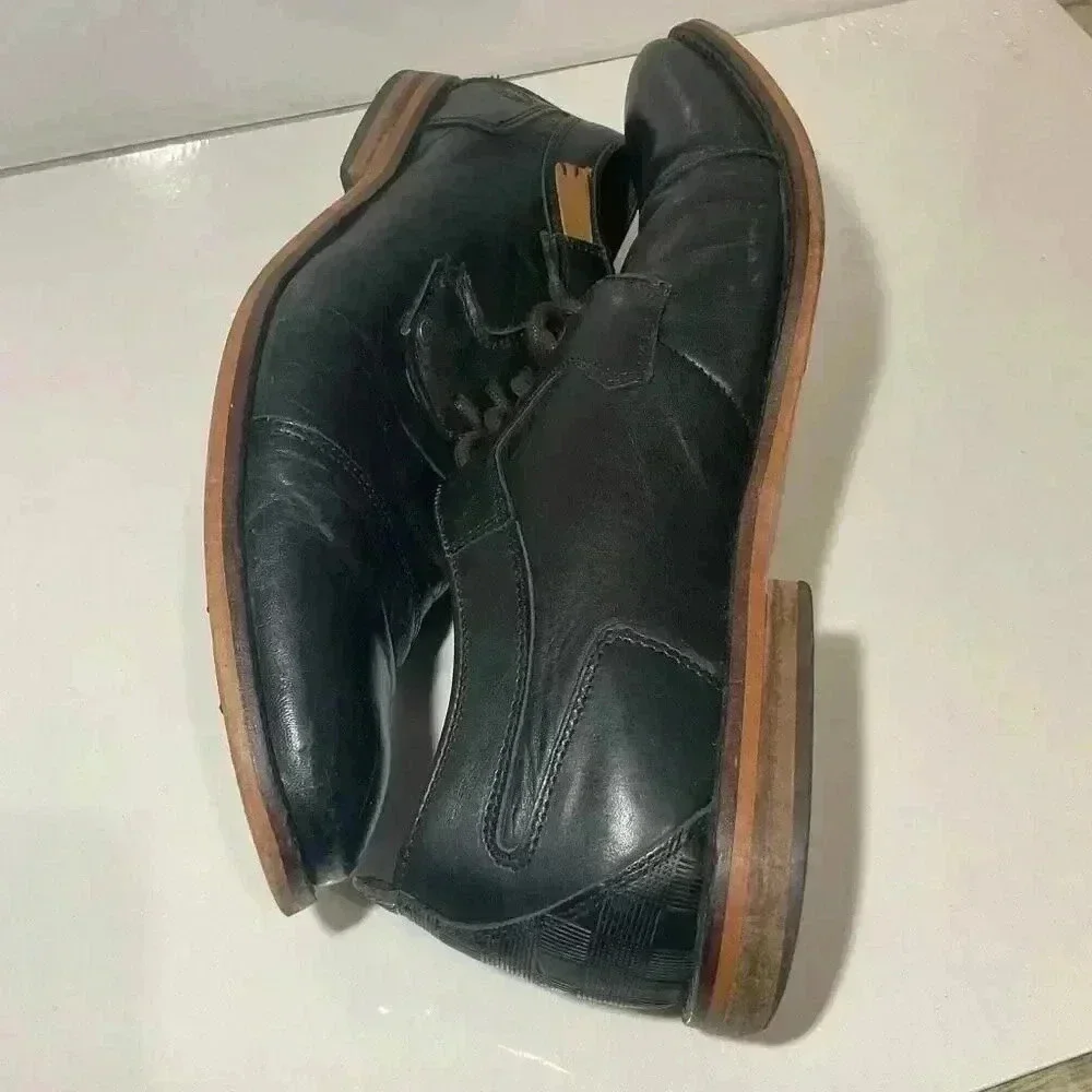 Bull Boxer Handcrafted Leather Men’s Black Loafers, Size 45 /12 US Dress Shoes